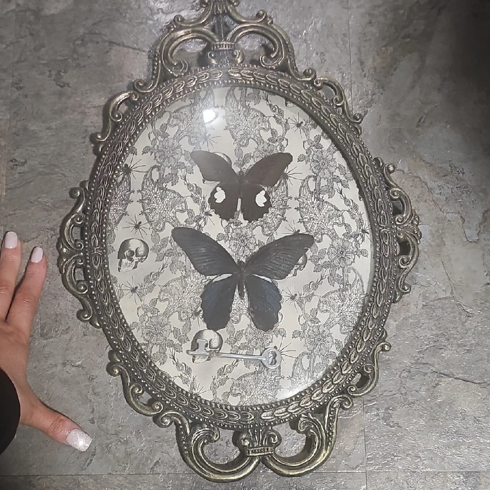 Ornate Vintage-Style Butterfly Wall Art in Antique Metal